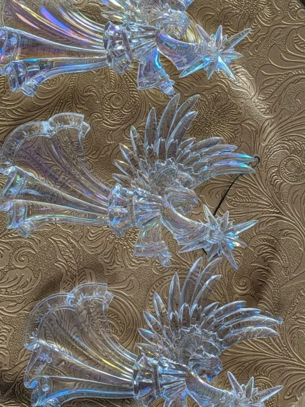 Set Of 3 Plastic Christmas Angel Ornaments